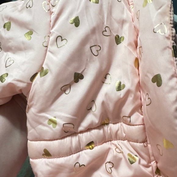 The Children’s Place Baby Snowsuit 3-6M Pink Hooded Bunting Mittens Winter - Picture 7 of 7